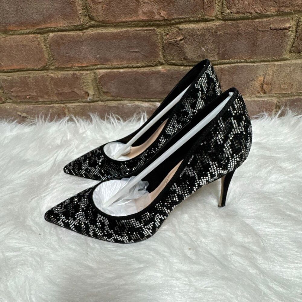 Aldo Women’s Haida Black & Silver Embellished Heel Size 9